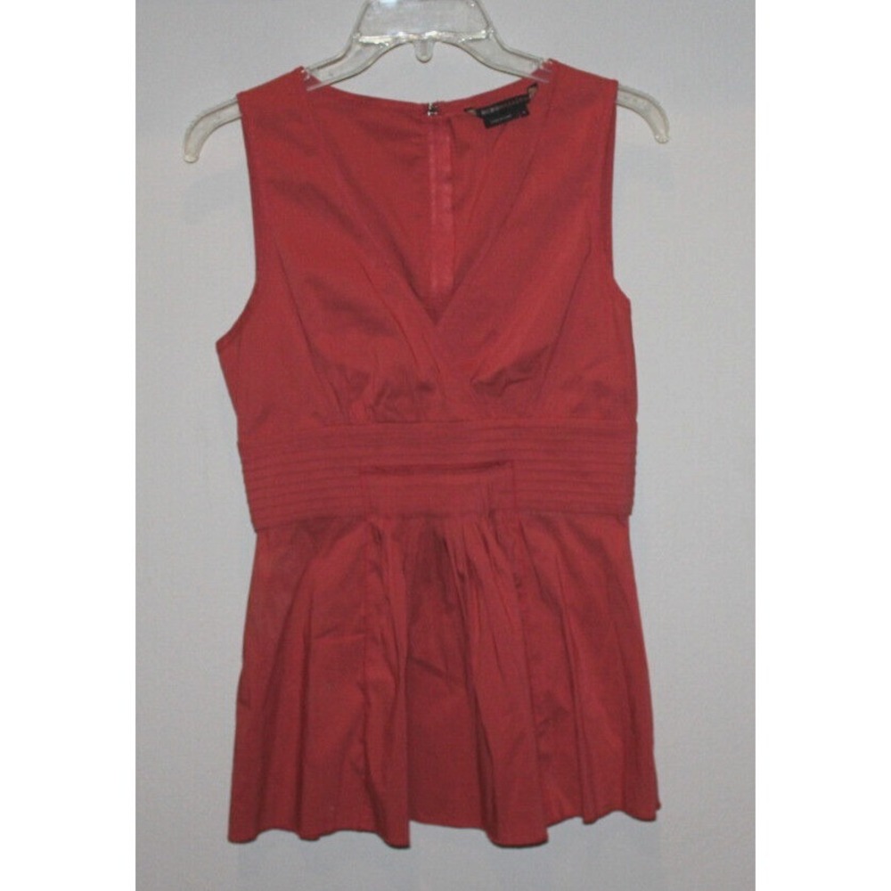 BCBG Maxazria sleeveless woman's‎ blouse top Size Small burnt orange